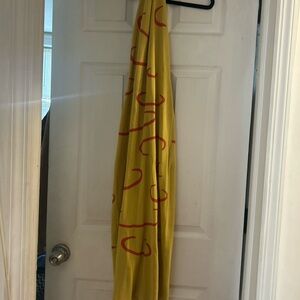 Yellow Midi Dress with Red Accents